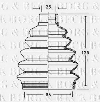BORG & BECK bcb2302r -  Пыльник, приводной вал